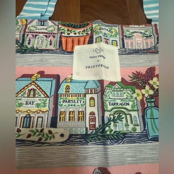 Printfresh Spice Village Tote Bag with Pink and Blue Accents - Picture 7 of 9